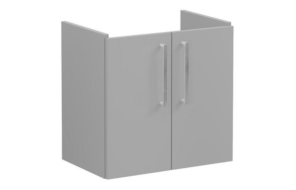 VitrA Root Flat 60cm 2 Door Wall Hung Slim Washbasin Unit - Matt Rock Grey